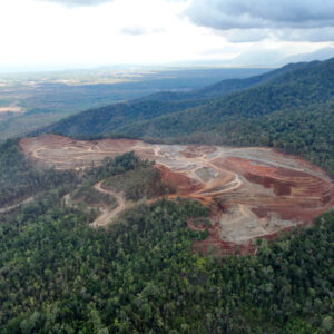 An open pit nickel mine in Palawan, Philippines.